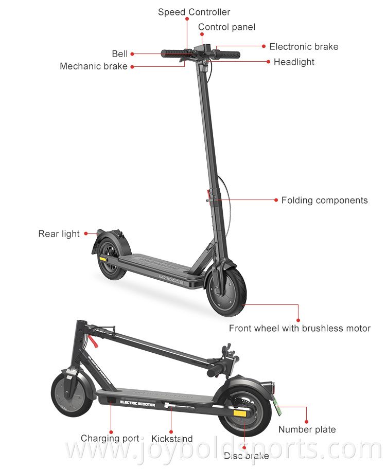 CE Certificate EU 7.5Ah 2 Wheels Electric Scooters Motorcycle With Electric Motor